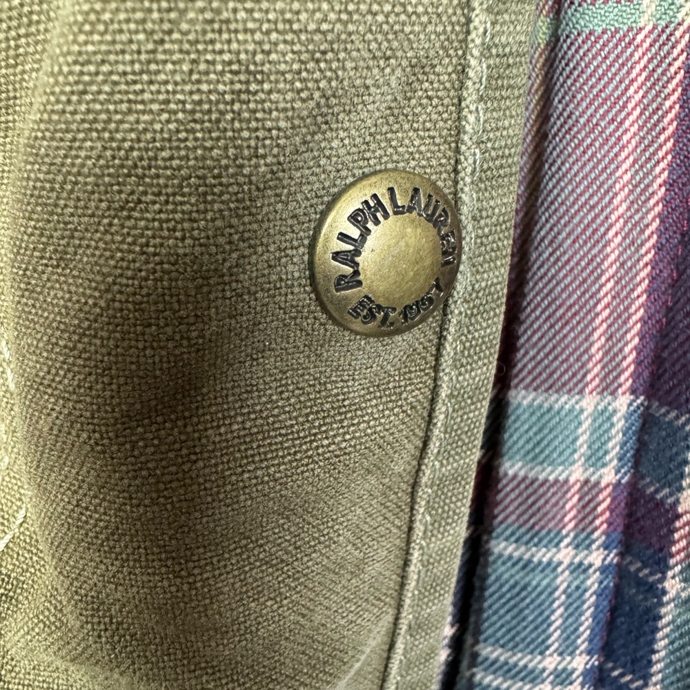 POLO Ralph Lauren Olive Canvas Hunting Shooting Jacket with Removable Lining XL - Picture 12 of 16